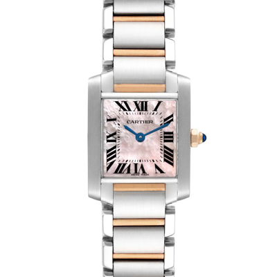 Cartier Tank Francaise Steel Rose Gold Mother Of Pearl Ladies Watch W51027q4 Box Papers In Not Applicable