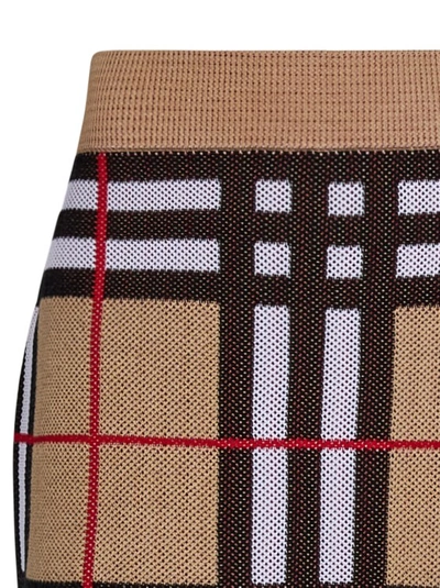Shop Burberry Jacquard-woven Beige Skirts In Brown