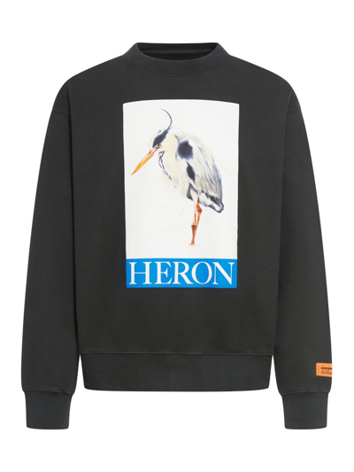 Shop Heron Preston Bird Painted Crewneck Sweatshirt In Black