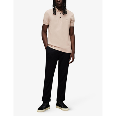 Shop Allsaints Men's Floss Pink Reform Ss Cotton-piqué Polo Shirt