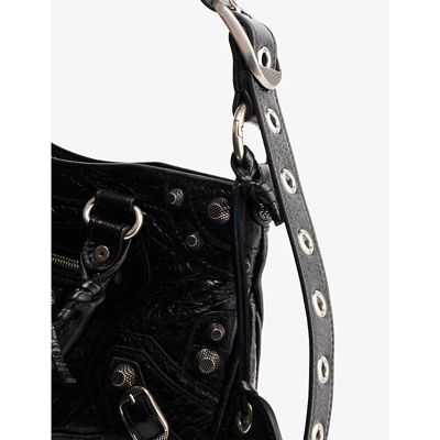 Shop Balenciaga Le Cagole Small Braided-handle Leather Tote Bag In Black