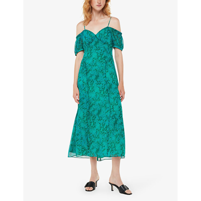 Shop Whistles Women's Snakeskin-print Recycled-polyester Midi Dress In Multi-coloured