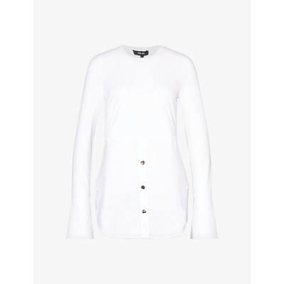 Shop Me And Em Layered Stretch-woven Top In Fresh White