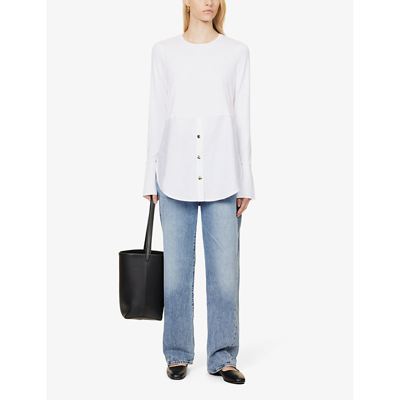 Shop Me And Em Layered Stretch-woven Top In Fresh White