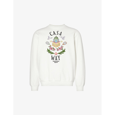 Shop Casablanca Mens Casa Way Casa Way Graphic-print Organic-cotton Sweatshirt
