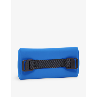 Shop Tumi Modular Small Logo-embellished Woven Pouch In Lapis Blue