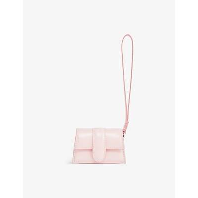 Shop Jacquemus Pale Pink Le Porte Bambino Leather Airpod Case