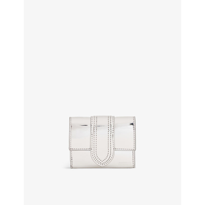 Shop Jacquemus Women's Silver Le Compact Bambino Leather Wallet