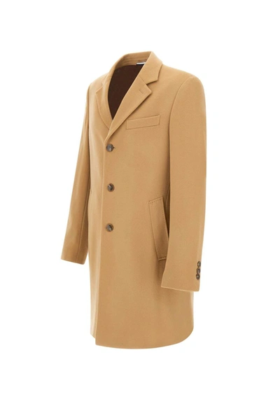 Shop Hugo Boss Boss "h-hyde 234" Wool And Cashmere Coat In Beige