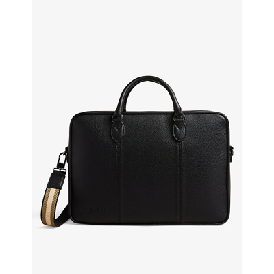 Shop Ted Baker Black Kaden Faux-leather Briefcase