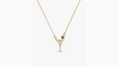 Shop Kate Spade Shaken Or Stirred Mini Pendant In Clear/gold