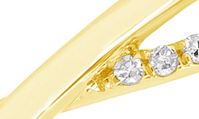 Shop Ron Hami 14k Gold Pavé Diamond Crisscross Ring In Yellow Gold/ Diamond