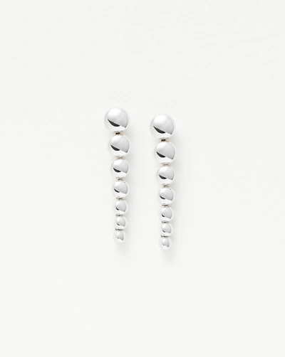 Shop Missoma Articulated Beaded Drop Stud Earrings Sterlin Silver In Sterling Silver