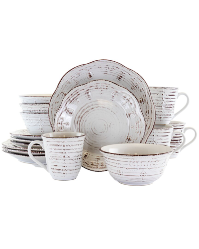 Shop Elama Rustic Birch 16pc Stoneware Dinnerware Set