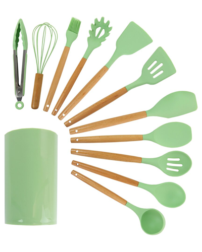 Shop Megachef Set Of 12 Silicone/wood Cooking Tools