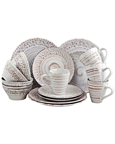 Elama Malibu Waves 16-piece Dinnerware Set In Multi