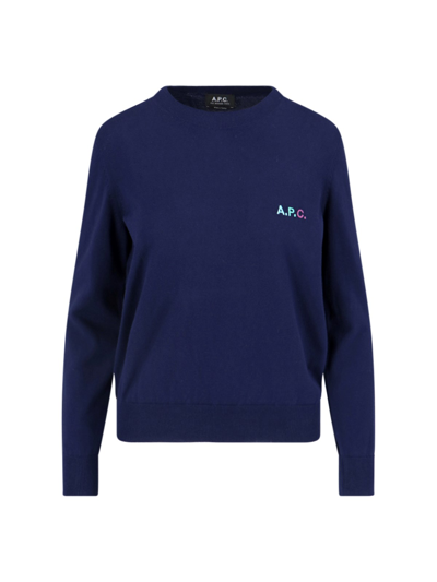 Shop Apc Crewneck Sweatshirt In Blue