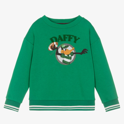 Shop Monnalisa Boys Green Looney Tunes Sweatshirt