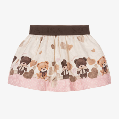 Shop Monnalisa Girls Ivory Teddy Bear Skirt