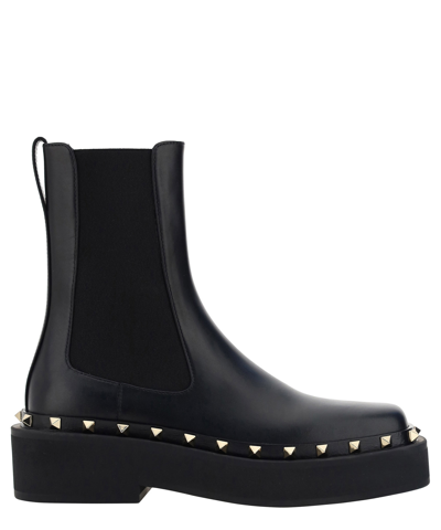 Shop Valentino Rockstud My Way Ankle Boots In Black