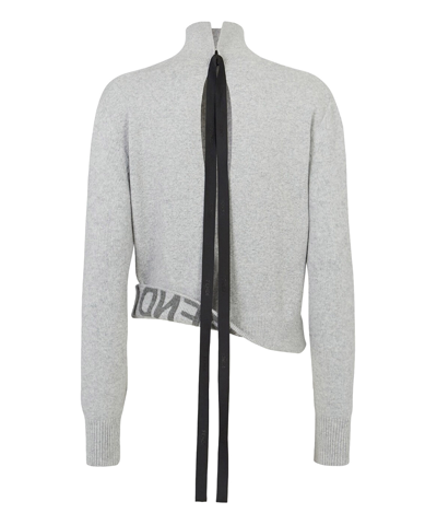 Shop Fendi Roll-neck Sweater In Grey