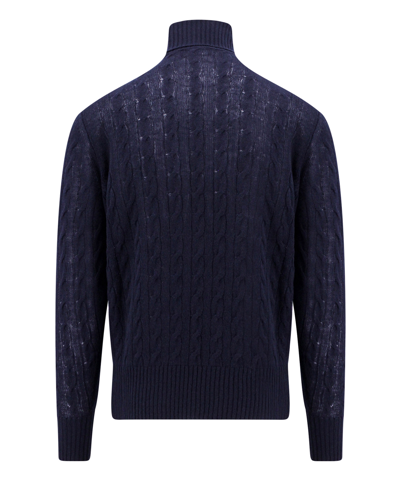 Shop Etro Roll-neck Sweater In Blue