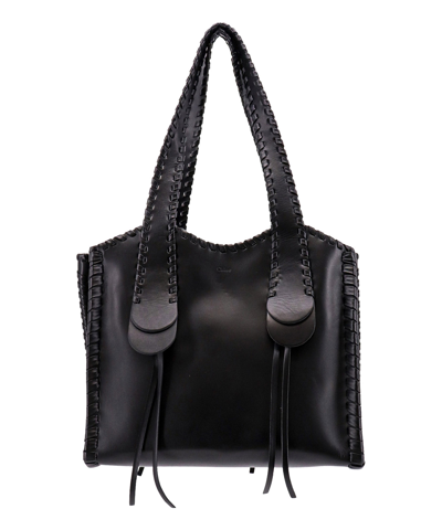 Shop Chloé Mony Shoulder Bag In Black