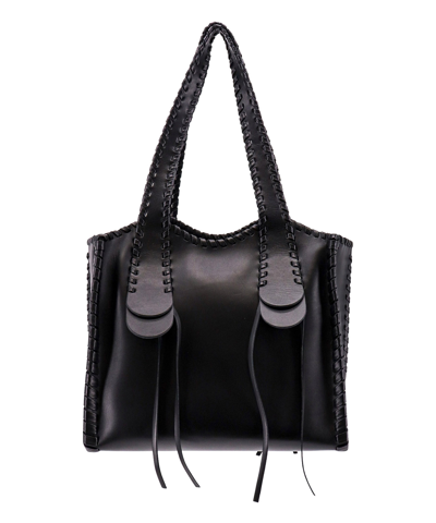 Shop Chloé Mony Shoulder Bag In Black