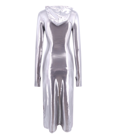Shop Diesel Long Dress In Silver