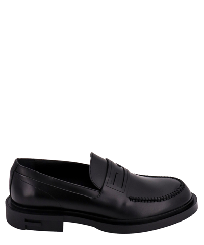 Shop Fendi Frame Loafers In Black