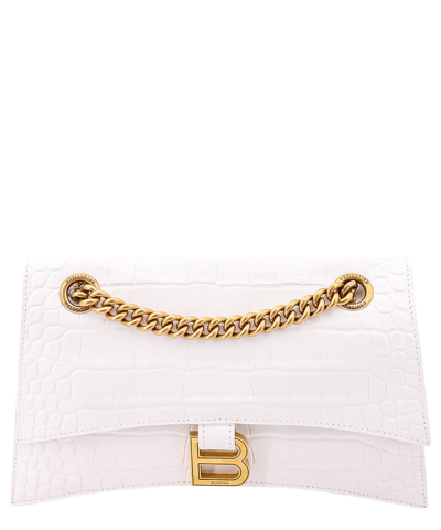 Shop Balenciaga Crush Shoulder Bag In White