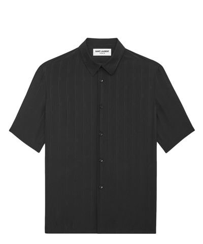 Shop Saint Laurent Short Sleeve Shirt In Black
