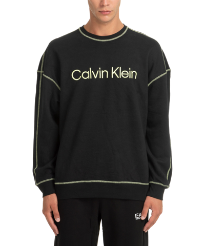 Shop Calvin Klein Sleepwear Sweatshirt In Black