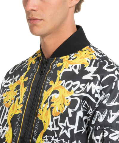 Shop Versace Jeans Couture Bomber Jacket In Black