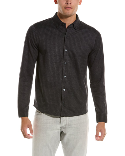 Shop Vince Vertical Stripe Shirt In Gray