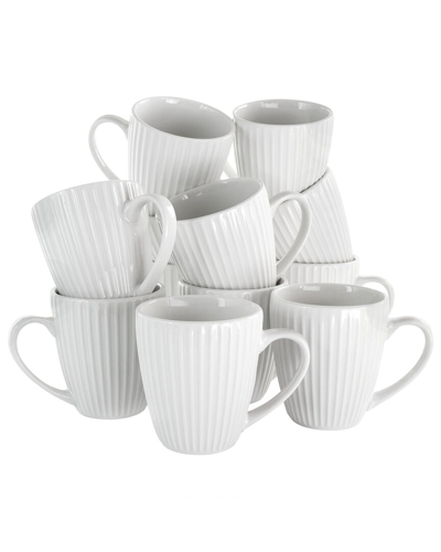 Elama Elle 12 Piece Round Porcelain Mug Set