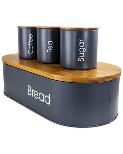 Megachef Bamboo 4pc Bread Basket & Canister Set