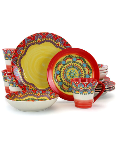 Shop Elama Zen Mozaik 16pc 3-tier Stoneware Dinnerware Set