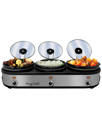 Megachef Triple 2.5 Quart Slow Cooker And Buffet Server