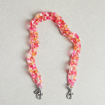 Shop Coach Short Chain Strap In Pink/multi