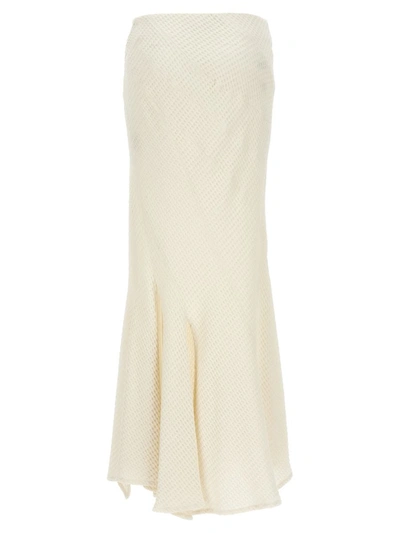 Shop A.w.a.k.e. Mode Waffle Weave Textured Long Skirt In White