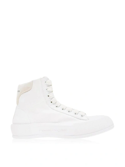 Shop Alexander Mcqueen Deck Plimsoll High-top Sneakers In White