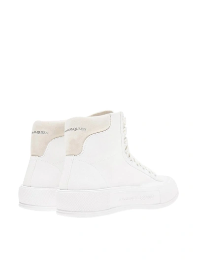 Shop Alexander Mcqueen Deck Plimsoll High-top Sneakers In White