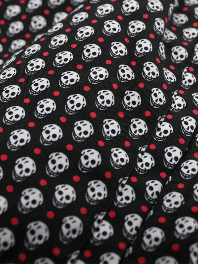 Shop Alexander Mcqueen Dots Skull Logo Swim Shorts In Black