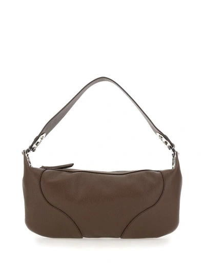 Shop By Far "amira" Leather Bag In Brown
