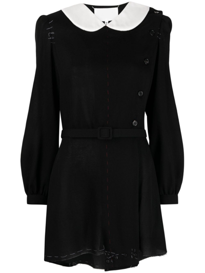 Shop Maison Margiela Black Virgin-wool Mini Dress