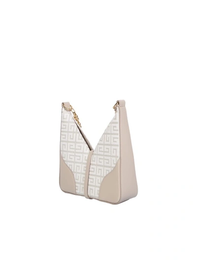 Shop Givenchy Cut-out Mini Bag With Iconic Embossed 4g Embroidery In Neutrals