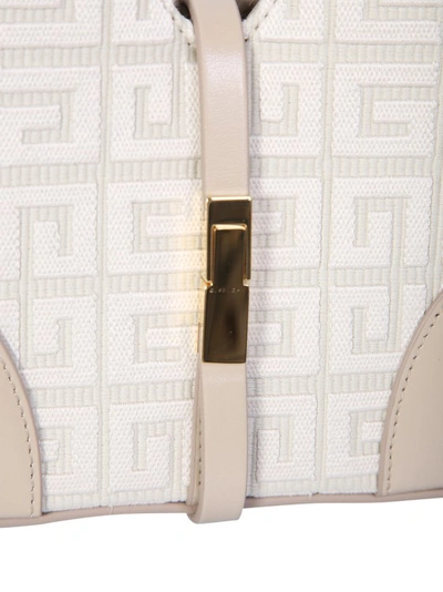 Shop Givenchy Cut-out Mini Bag With Iconic Embossed 4g Embroidery In Neutrals