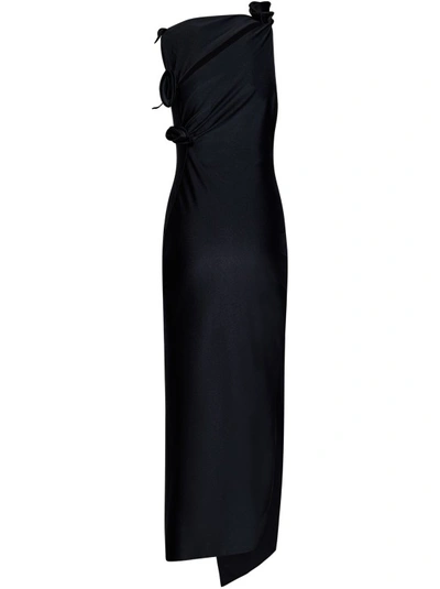 Shop Coperni Black Dress With Asymmetric Design