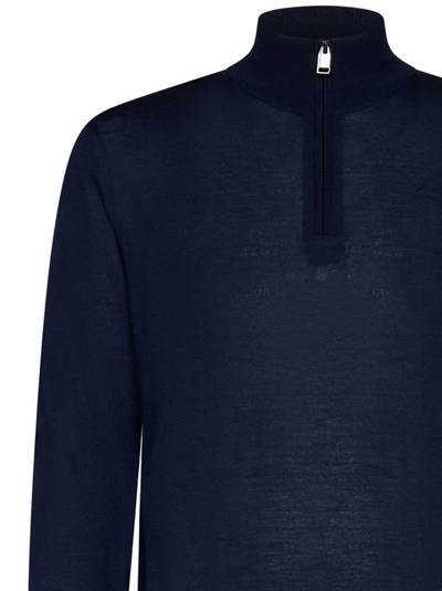 Shop Brioni Blue Turtleneck Sweater In Black
